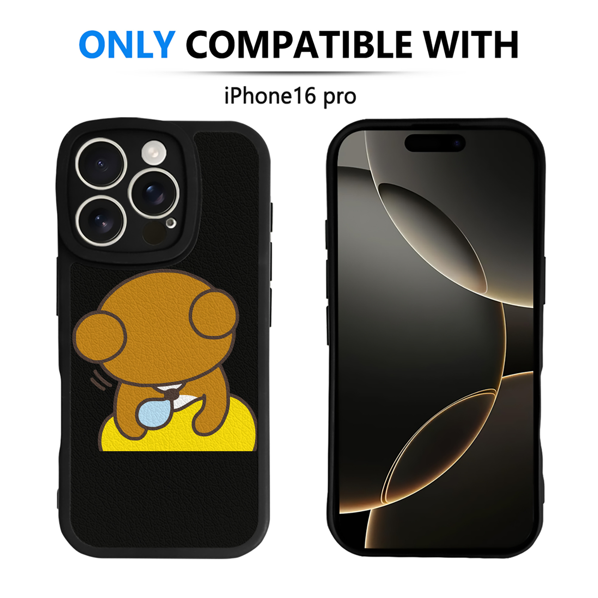 （画像用） リラックマ リラックマ キイロイトリ Rilakkuma Korilakkuma Kiiroitori 【iPhone 16シリーズ対応】シリコンスマホケース（レザー調） 材質：シリコン